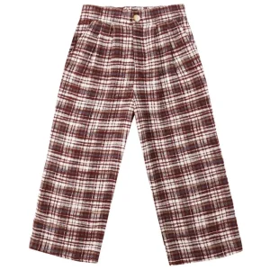 Brooklyn Trouser in Burgundy Plaid by Rylee & Cru