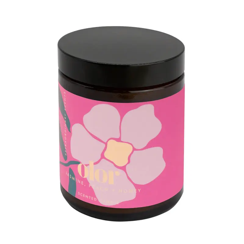 Jasmine, Peach & Honey Jar Candle by Olor