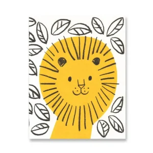 Jungle Lion Mini Greetings Card by Lisa Jones Studio