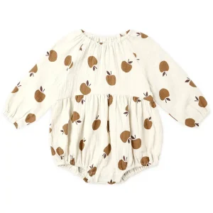 Long Sleeve Bubble Romper in Golden Apples by Rylee & Cru