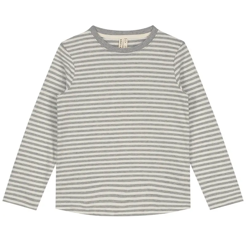 Long Sleeve Tee in Grey Melange / Cream by Gray Label