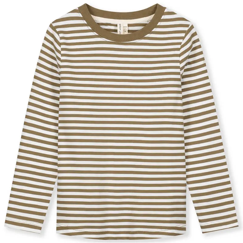 Long Sleeve Tee in Woody / Cream by Gray Label