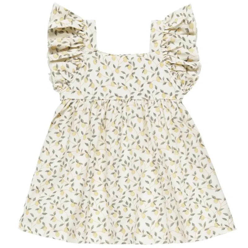 Mariposa Dress in Lemons by Rylee & Cru - Last One In Stock - 2-3 Years
