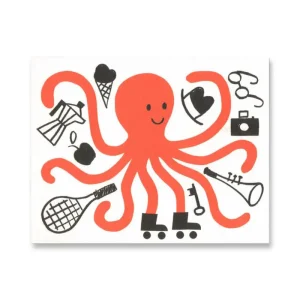 Octopus Mini Greetings Card by Lisa Jones Studio