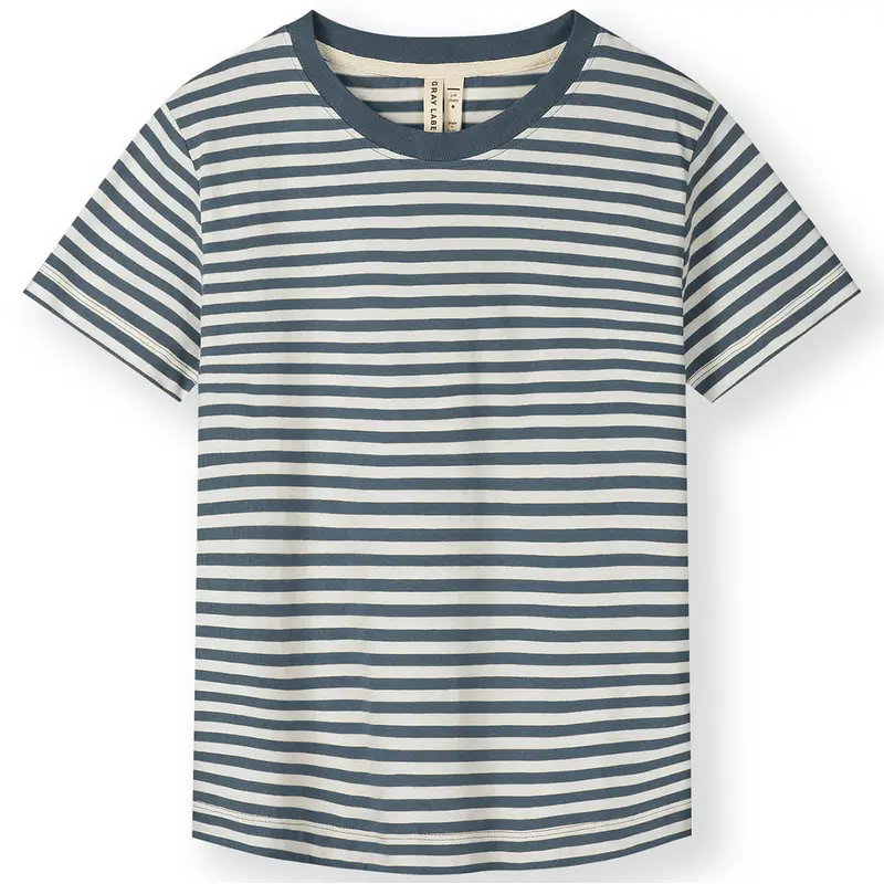 Oversized Tee in Blue Grey / Cream by Gray Label