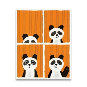 Panda Passport Mini Greetings Card by Lisa Jones Studio