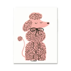 Pink Pooch Mini Greetings Card by Lisa Jones Studio
