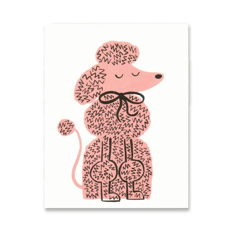 Pink Pooch Mini Greetings Card by Lisa Jones Studio