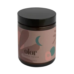 Smoked Leather Jar Candle by Olor
