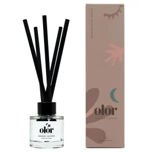 Smoked Leather Reed Diffuser by Olor