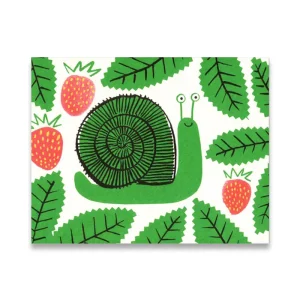 Snail Mini Greetings Card by Lisa Jones Studio