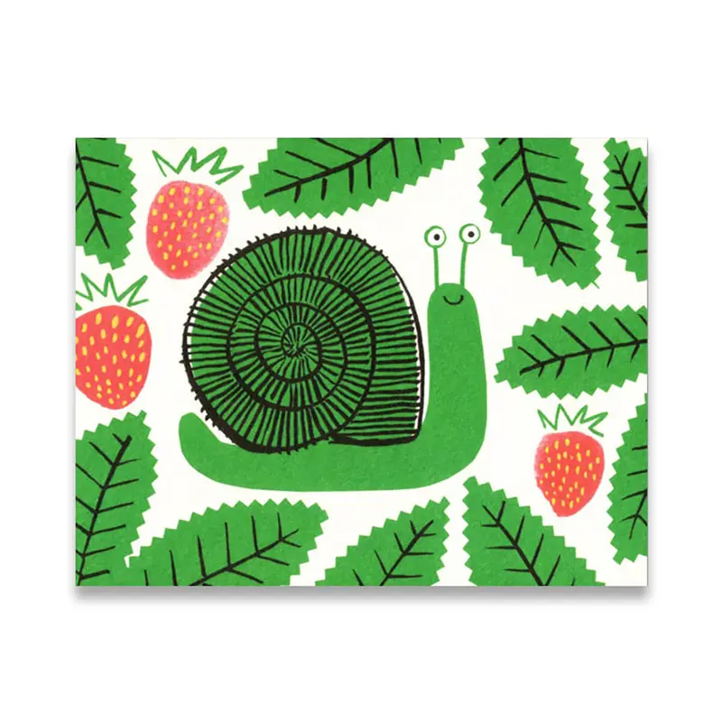 Snail Mini Greetings Card by Lisa Jones Studio