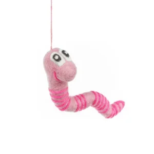 Woodland Worm Hanging Decoration by Felt So Good
