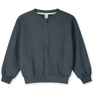 Zipped Bomber Sweatshirt in Blue Grey by Gray Label