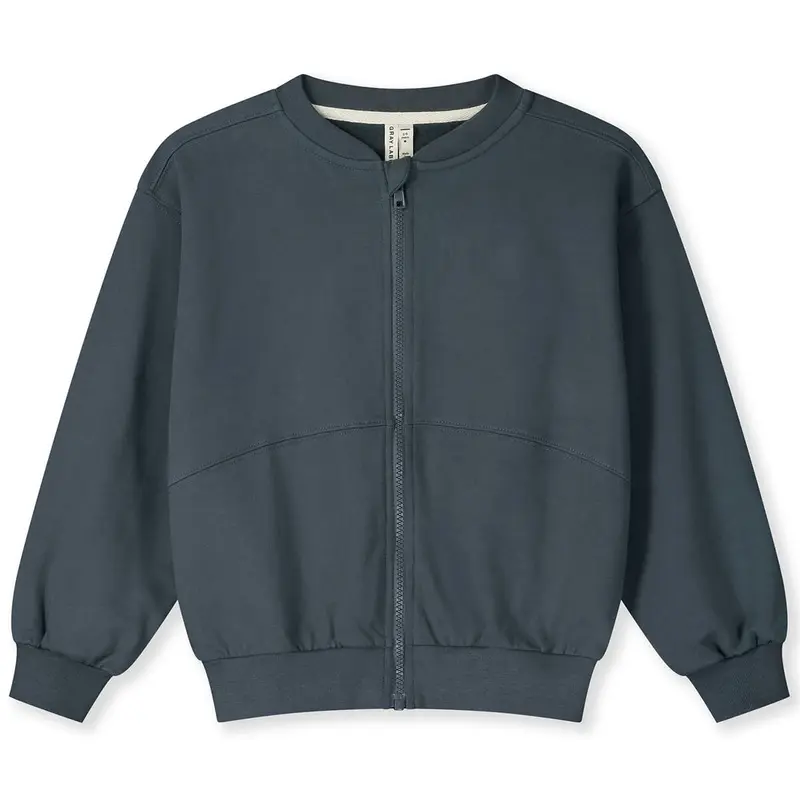 Zipped Bomber Sweatshirt in Blue Grey by Gray Label
