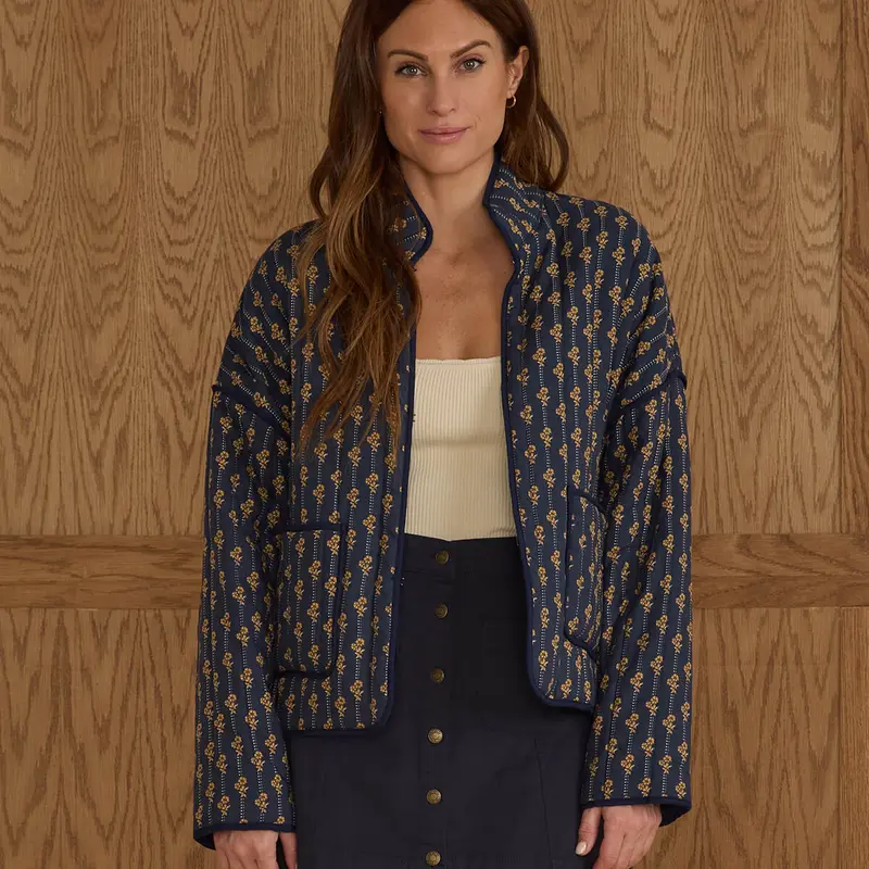 Adult Quilted Jacket in Vintage Bloom by Rylee & Cru