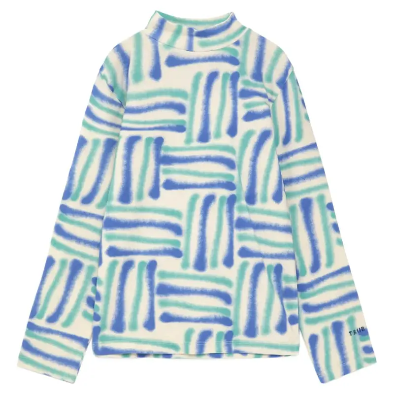 Aerosol Turtleneck T-shirt in Turquoise by True Artist
