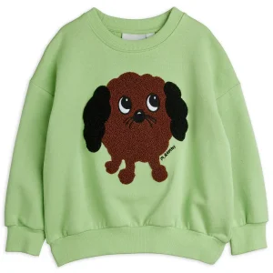 Doggie Chenille Sweatshirt in Green by Mini Rodini