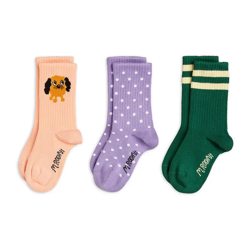 Doggie Socks (3 Pack) by Mini Rodini