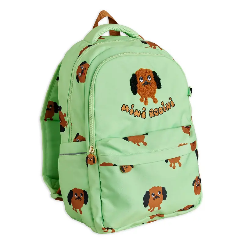 Doggies AOP School Backpack in Green by Mini Rodini