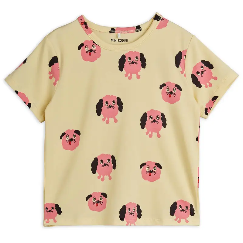 Doggies AOP Tee in Yellow by Mini Rodini