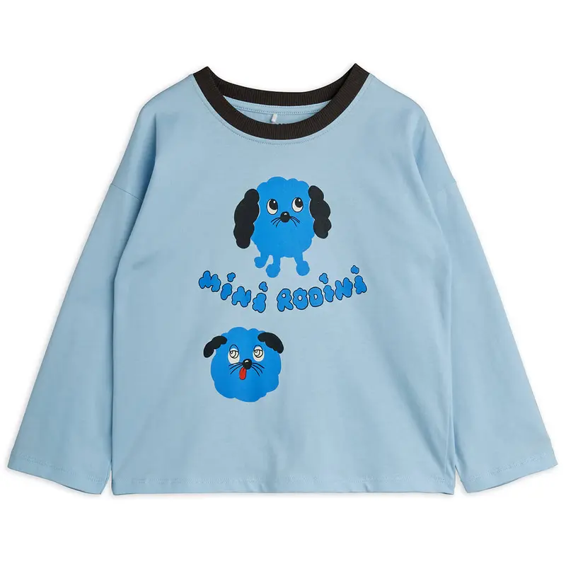 Doggies Long Sleeve Tee in Blue by Mini Rodini