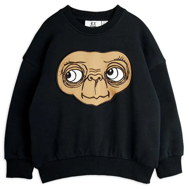 E.T. Appliqu Sweatshirt in Black by Mini Rodini