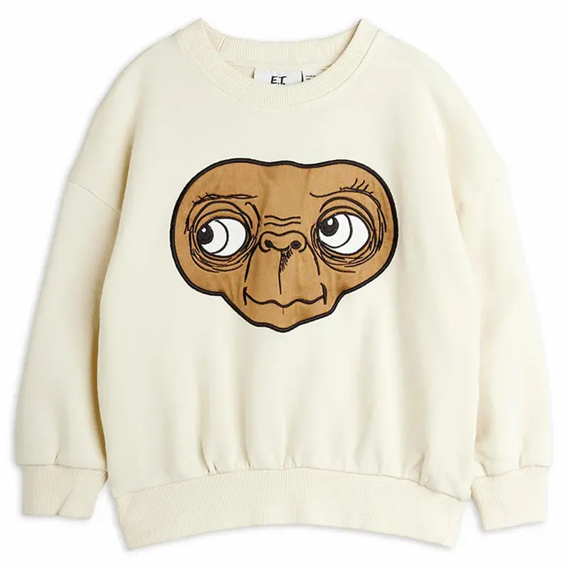 E.T. Appliqu Sweatshirt in Off White by Mini Rodini