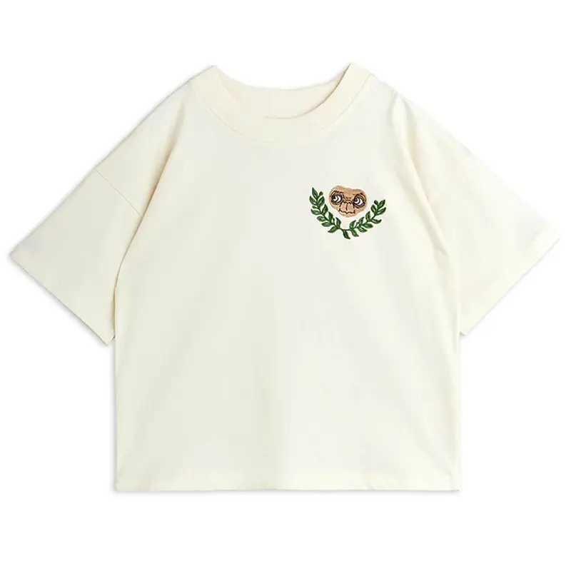 E.T. Embroidered T-Shirt in Off White by Mini Rodini