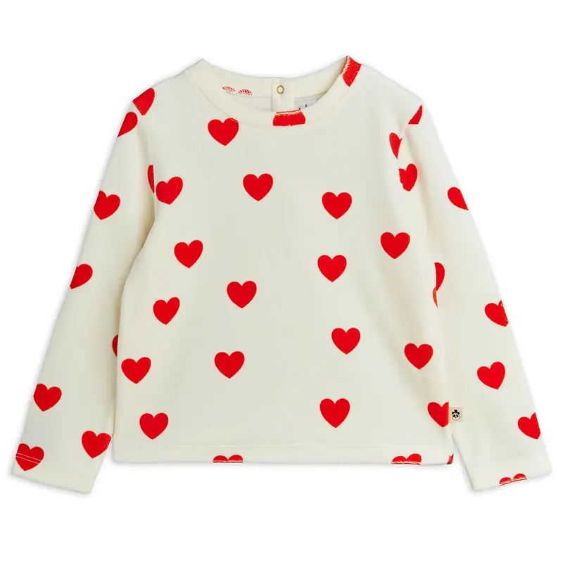 Hearts AOP Velour Top by Mini Rodini