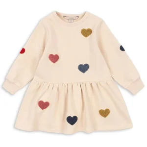 Lou Terry Sweat Dress in Multi Heart by Konges Sljd