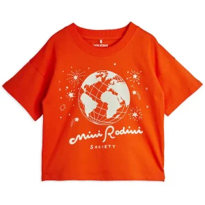 Mini Rodini Society Tee in Red by Mini Rodini