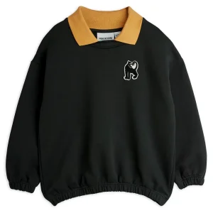 Panther Patch Collar Sweatshirt in Black by Mini Rodini