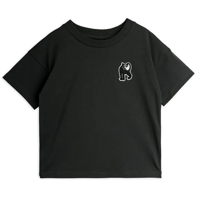 Panther Patch Tee in Black by Mini Rodini