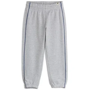 Plain Piping Sweatpants in Grey Melange by Mini Rodini