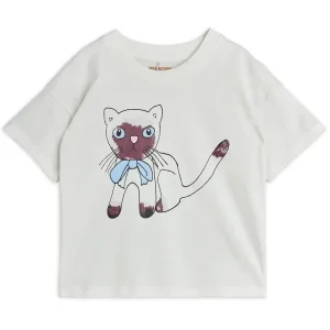 Siamese Tee in White by Mini Rodini