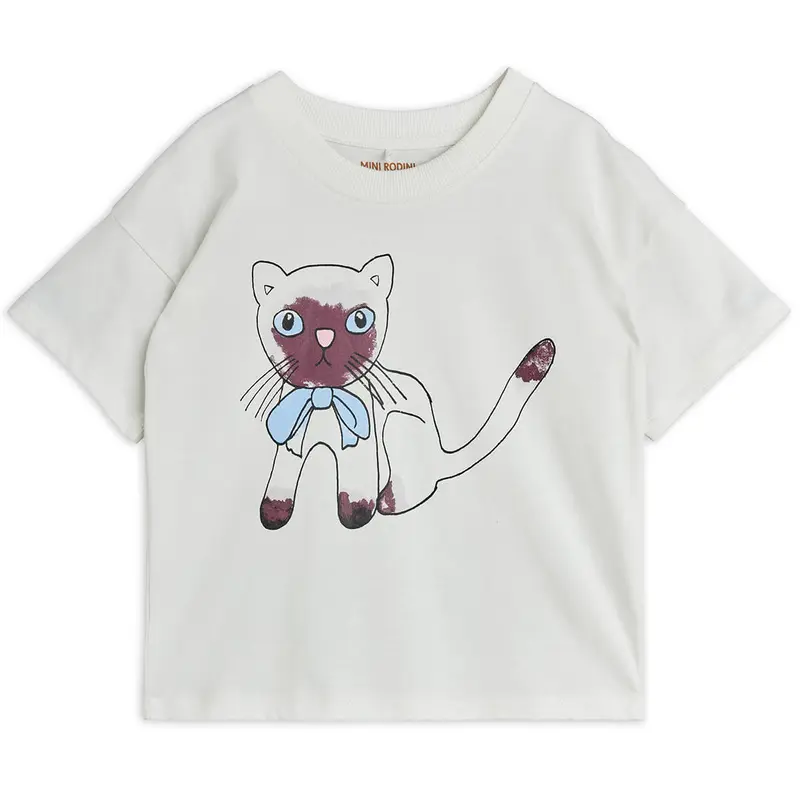 Siamese Tee in White by Mini Rodini