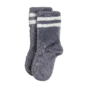 Stripe Fluffy Socks in Grey by Mini Rodini