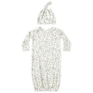 Bamboo Baby Gown and Hat Set in Woodland by Quincy Mae