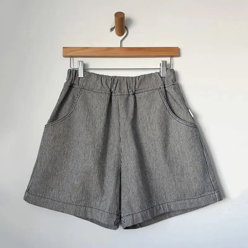 City Shorts in Blue Stripe by Le Bon Shoppe