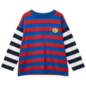 Duo Stripe Tee in Ladybird / Slow Blue by Wynken