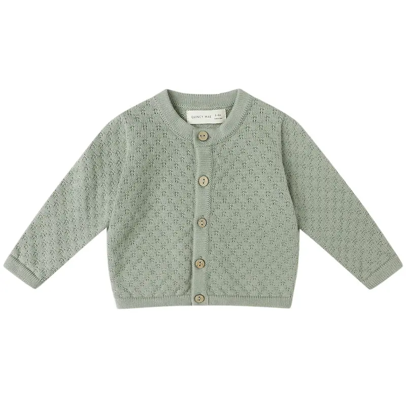 Knit Cardigan in Fern by Quincy Mae