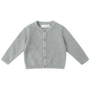 Knit Cardigan in Steel Blue by Quincy Mae