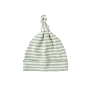 Knotted Baby Hat in Fern Stripe by Quincy Mae