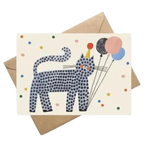 Party Cat Birthday Greetings Card by Daria Solak Illustrations