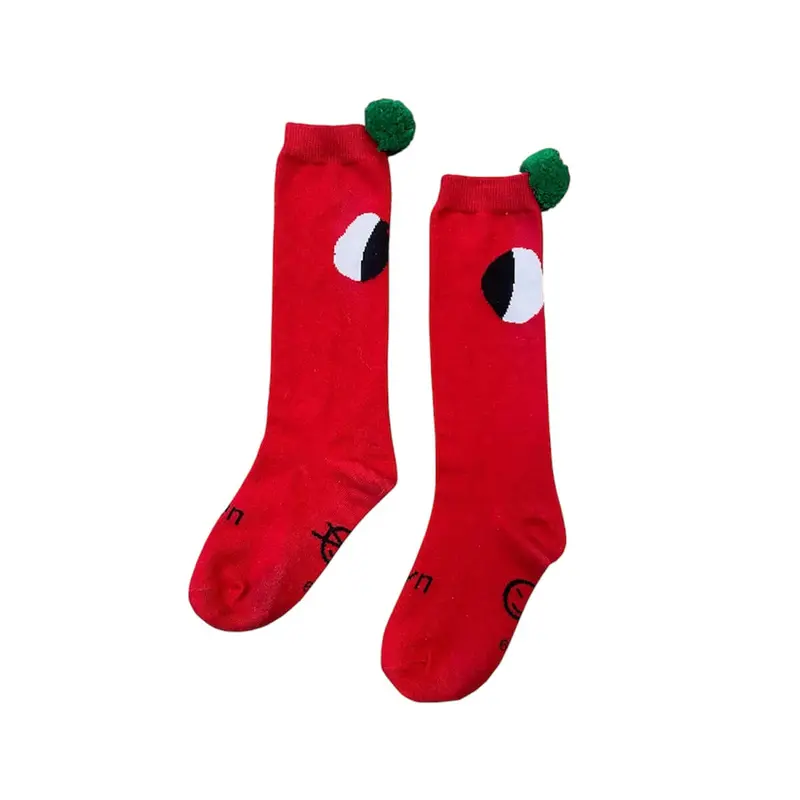 Pom Pom Socks in Ladybird Red by Wynken