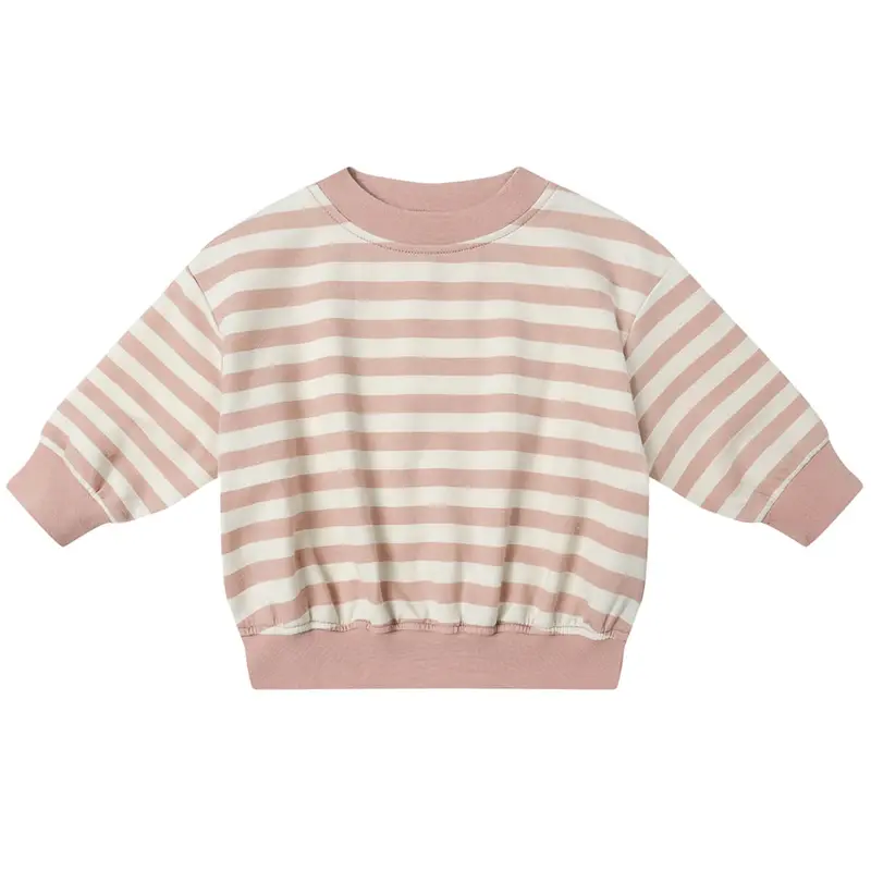 Relaxed Sweatshirt in Pink Stripe by Quincy Mae