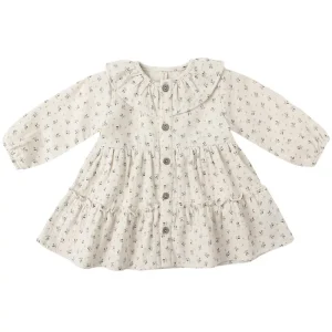 Ruffle Collar Button Dress in Bluebell by Quincy Mae