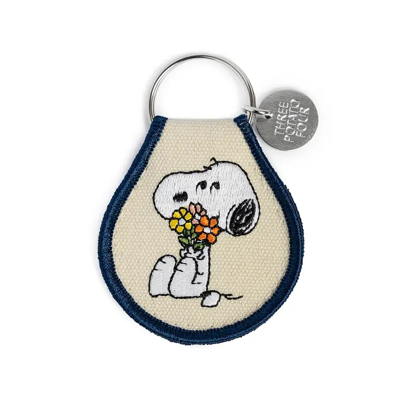 Snoopy Flower Bouquet Patch Keychain by Three Potato Four X Peanuts