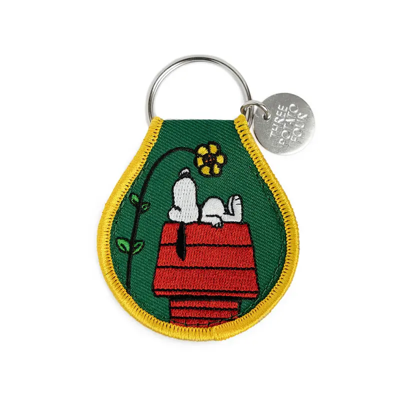 Snoopy Flower Doghouse Patch Keychain by Three Potato Four X Peanuts